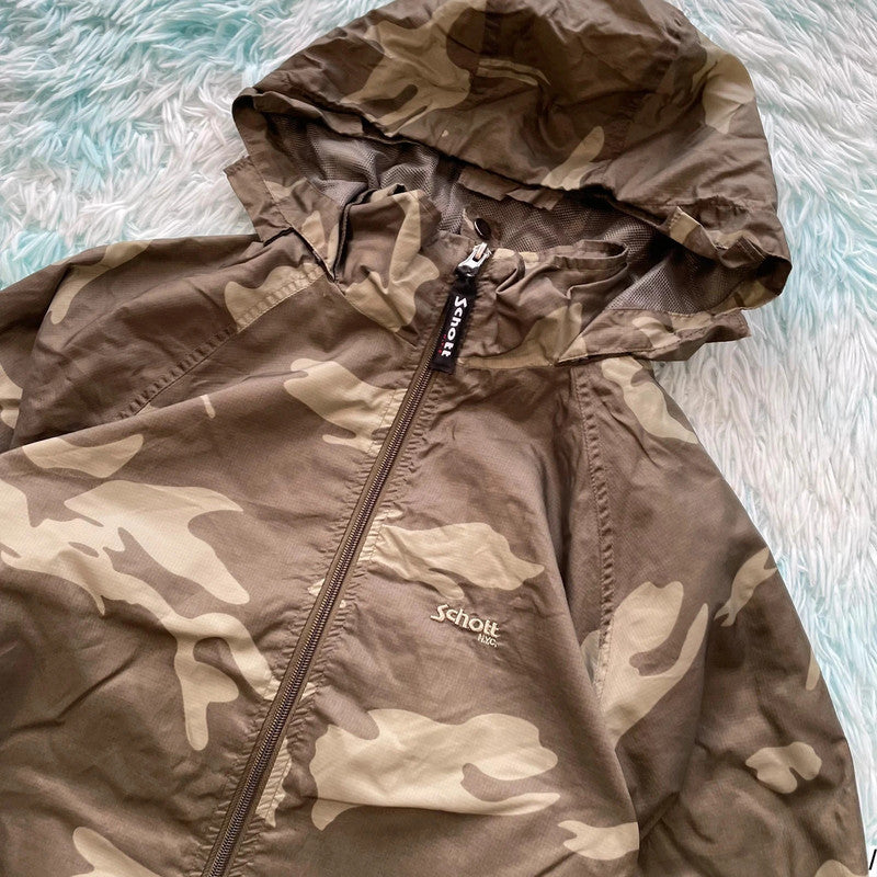 Vintage Camo Schott NYC Windbreaker Jacket - Medium