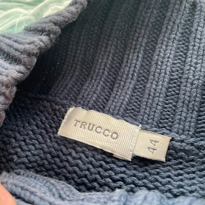 Vintage Navy Trucco Knitted Jumper - Size 10