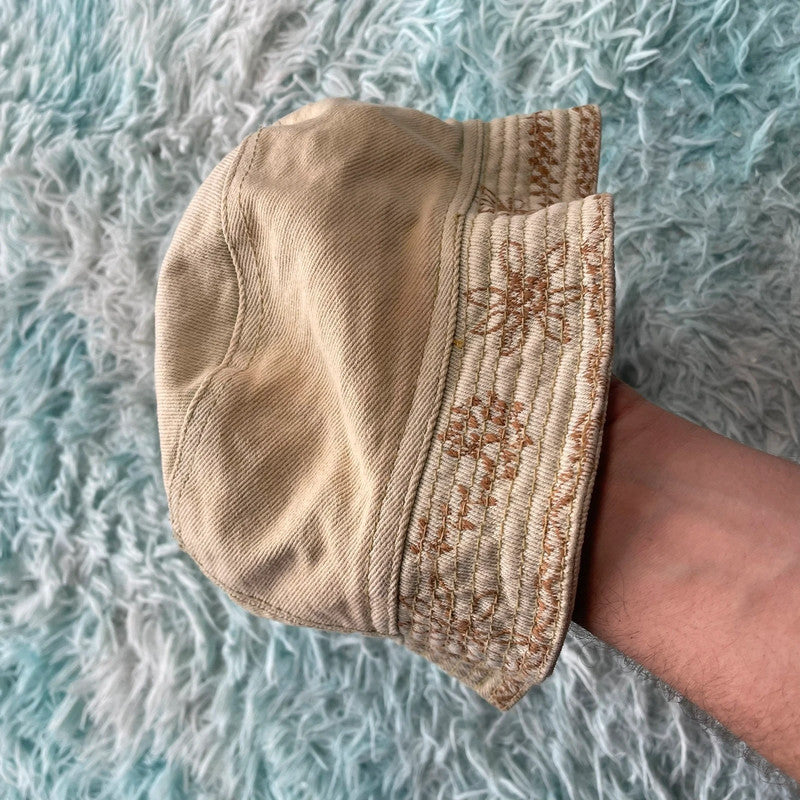 Vintage Beige Floral Bucket Hat
