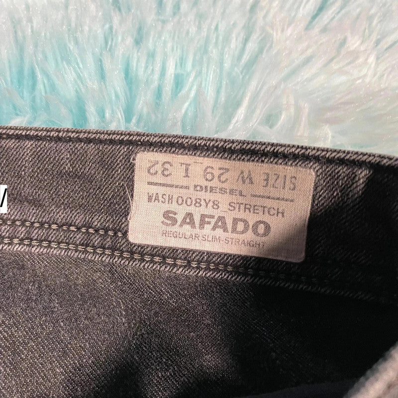 Dark Grey Diesel Jeans Safado Slim Straight Leg - 29W 32L