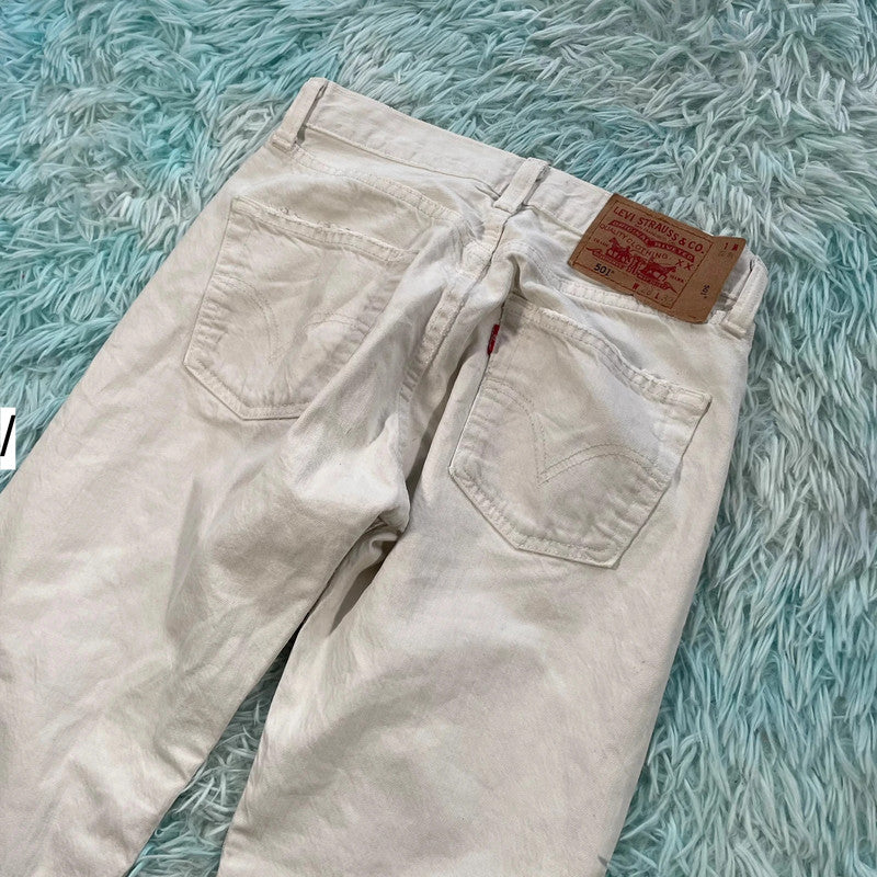 Vintage 90s White Levi’s 501 Jeans Straight Leg - W28 L32