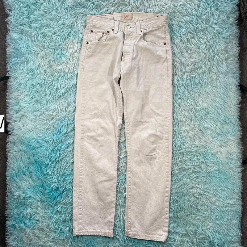Vintage 90s White Levi’s 501 Jeans Straight Leg - W28 L32
