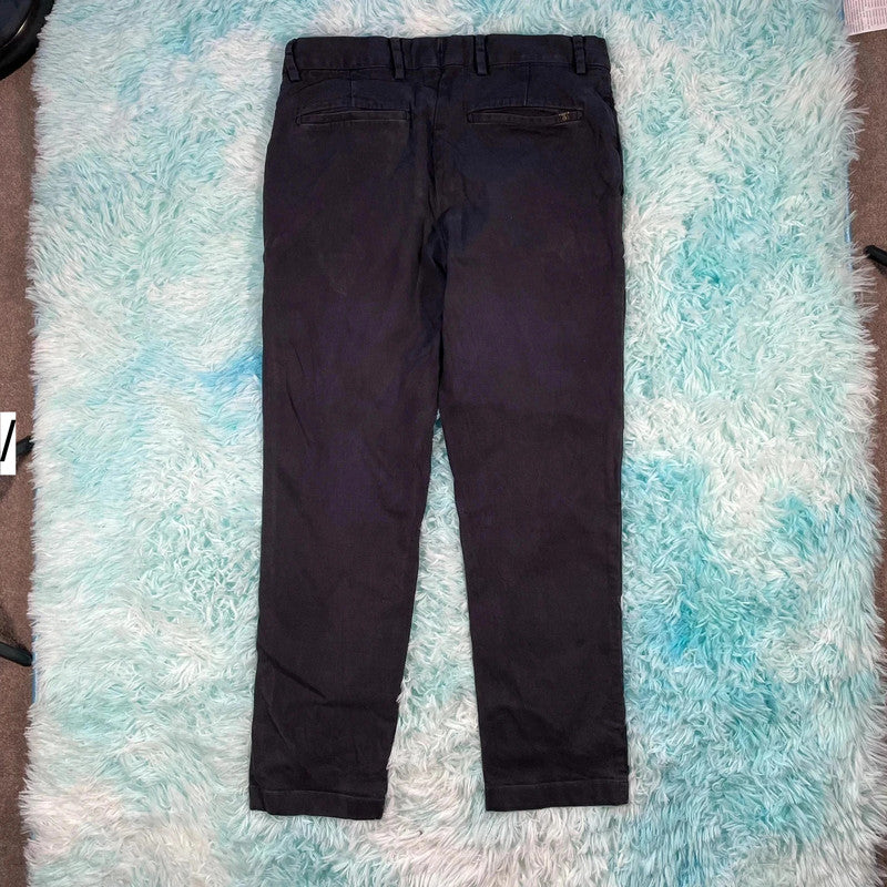 Dark Navy Spoke Trousers Cashmere - 32W