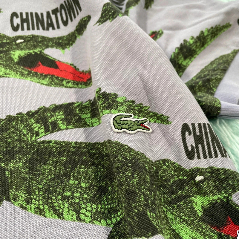 Lilac Purple Lacoste Chinatown Market Polo Shirt - Large