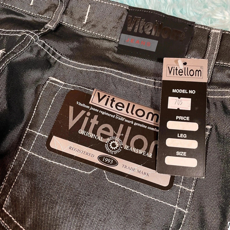 Deadstock Vintage 90s Vitellom Jeans Silver - 38W 32L