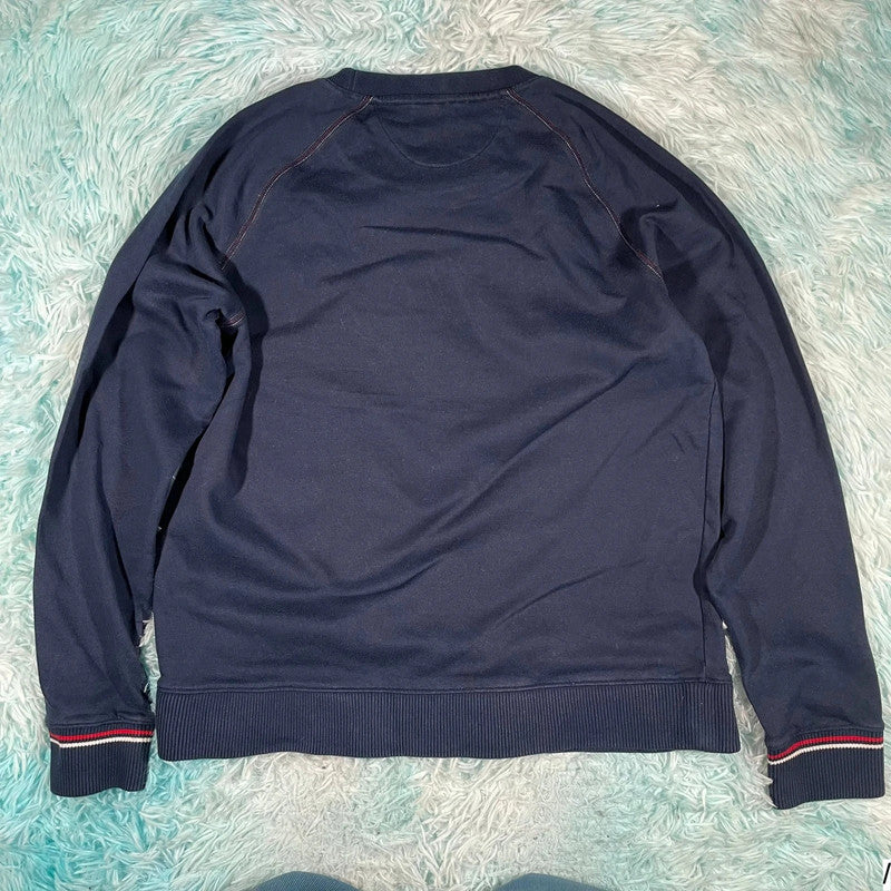 Navy Fila Sweatshirt Spellout - Large