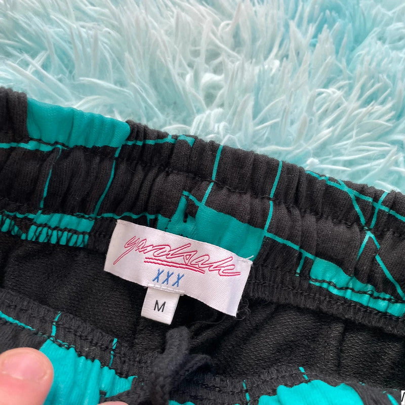 Black & Turquoise Yardsale Shorts - Medium