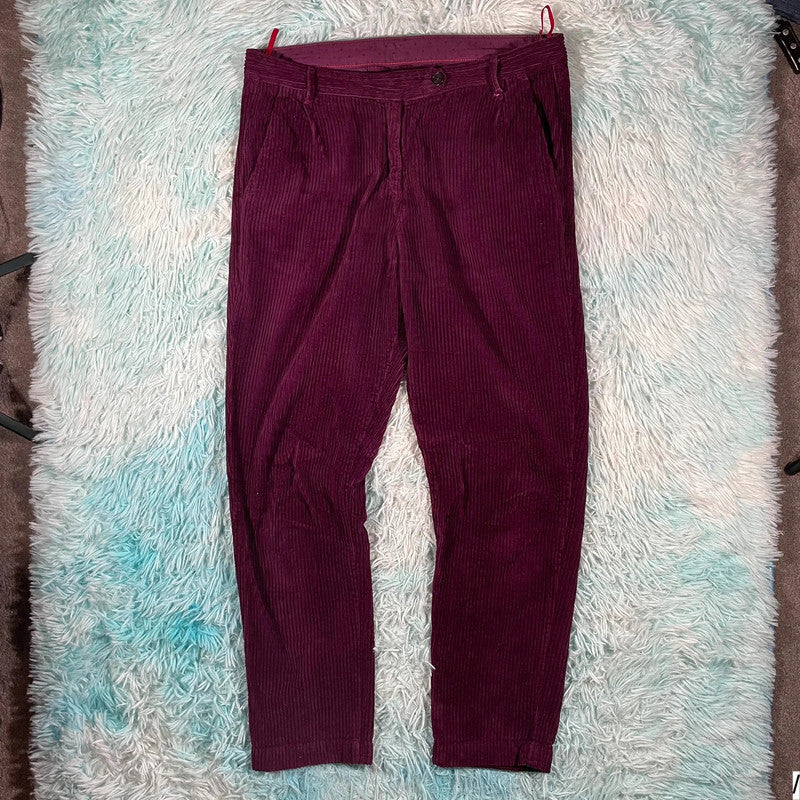 Purple Massimo Alba Velvet Trousers - 34W 32L