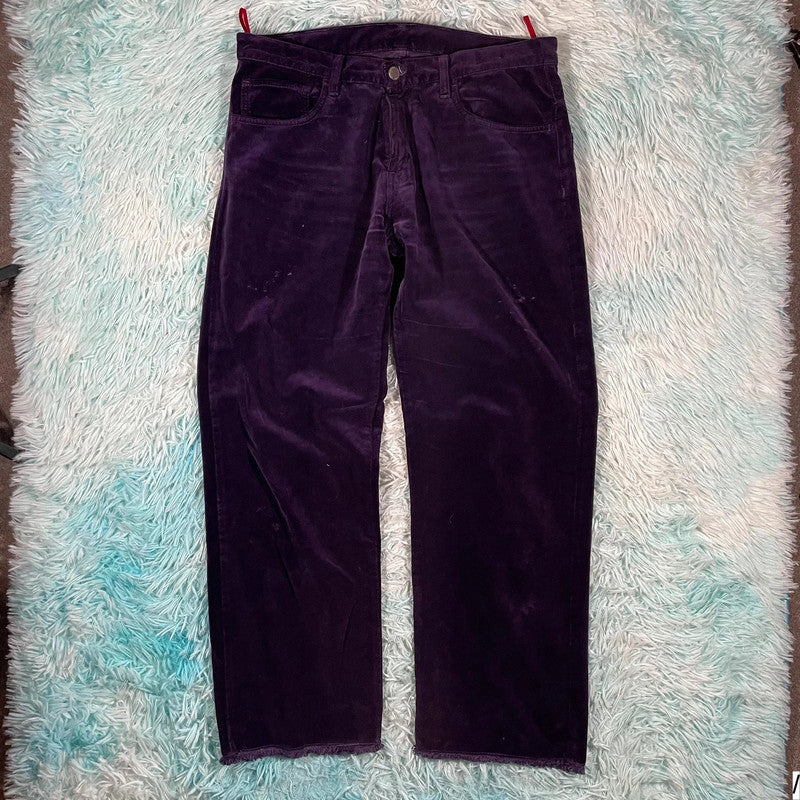 Purple Massimo Alba Velvet Trousers - 34W 32L