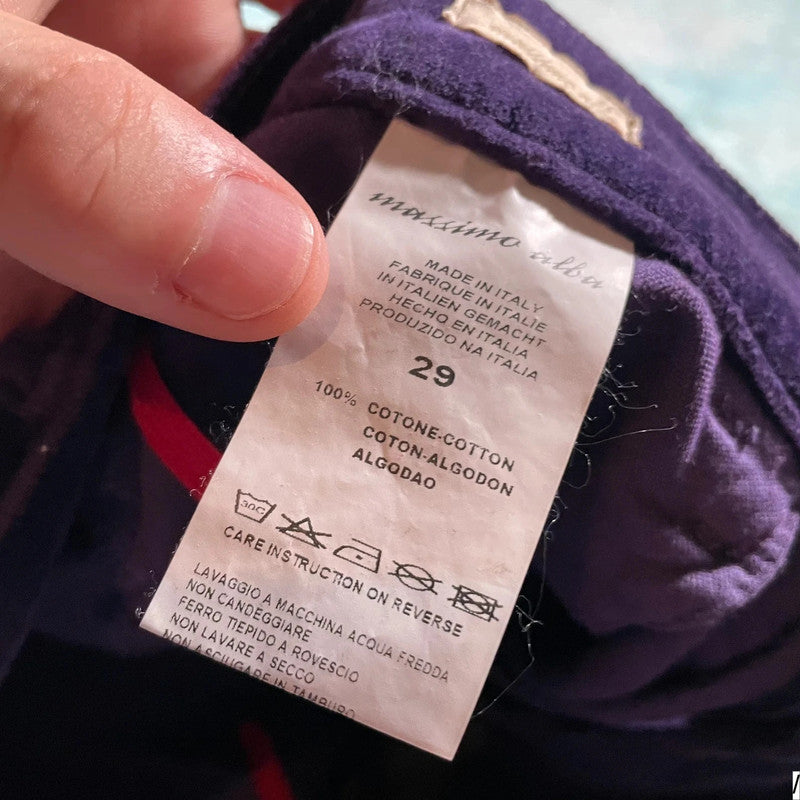 Purple Massimo Alba Velvet Trousers - 34W 32L