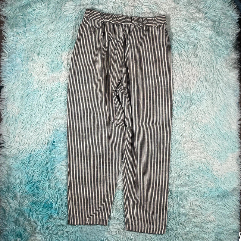 Blue & White Striped Masscob Trousers - Size 8