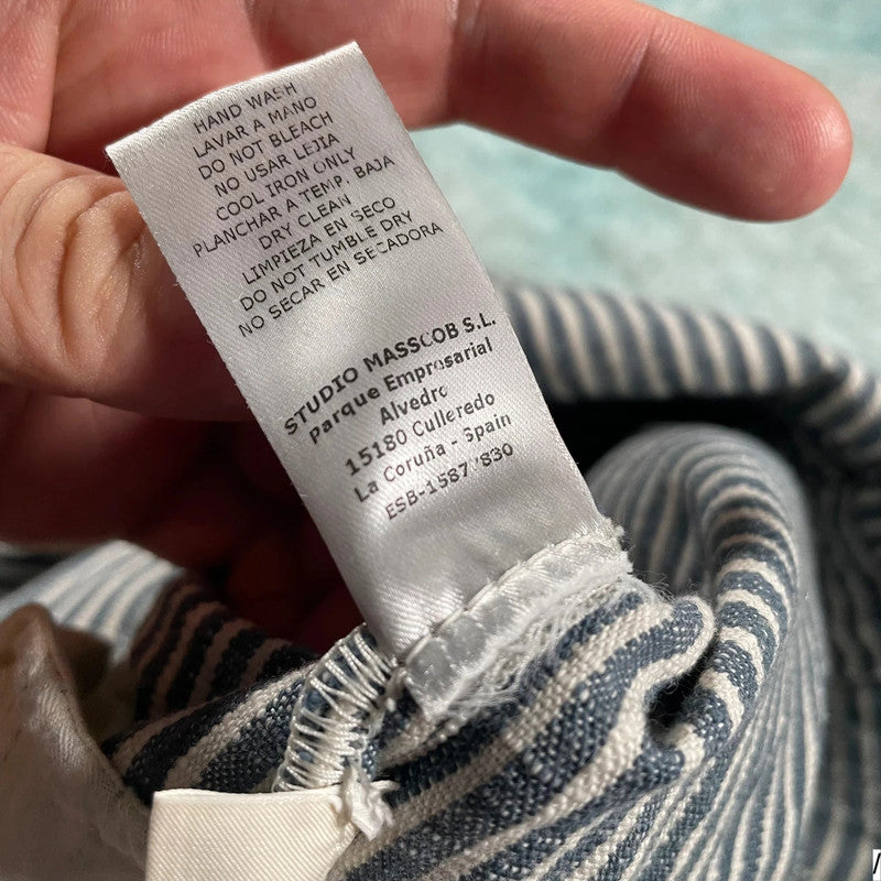 Blue & White Striped Masscob Trousers - Size 8