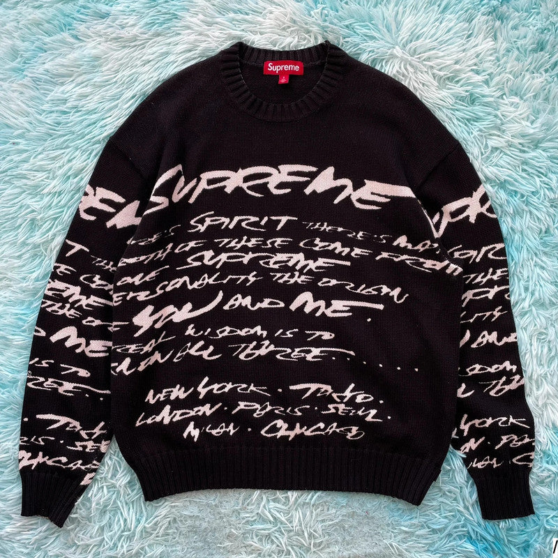 Black Supreme Futura Knitted Jumper - Small