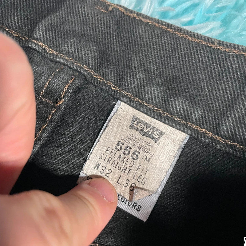 Vintage 90s Black Levi’s Jeans 555 Straight Leg - W32 L36