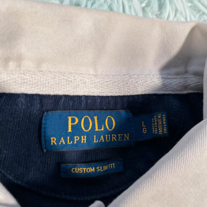 Navy Polo Ralph Lauren Rugby Shirt - Large