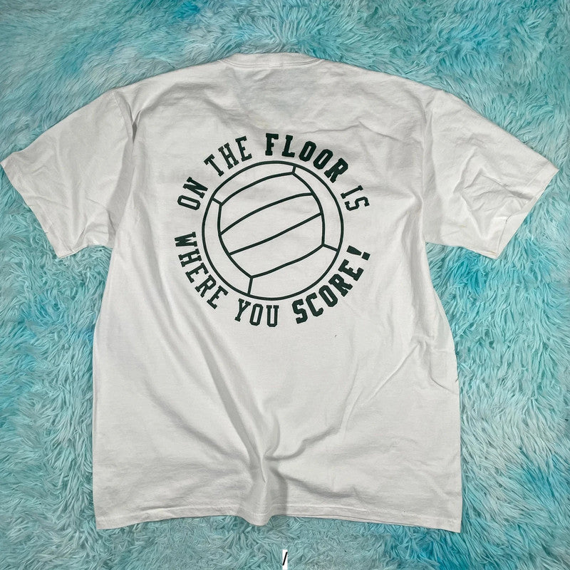 Vintage 90s White Loyola Volleyball Graphic T Shirt - XL
