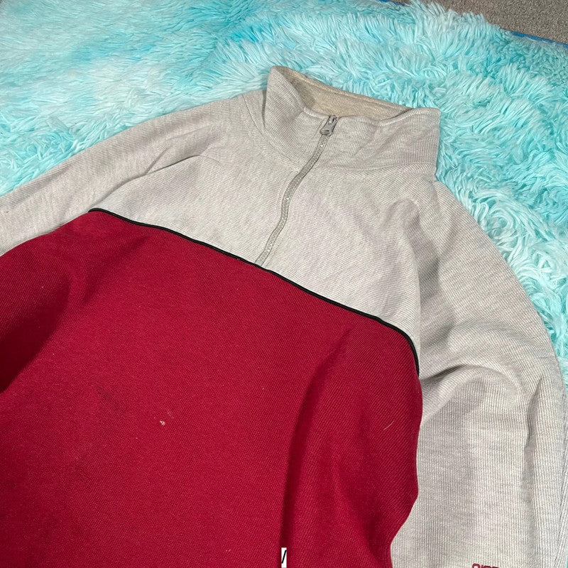 Vintage 90s Red & Grey Giorgio 1/4 Zip - XL