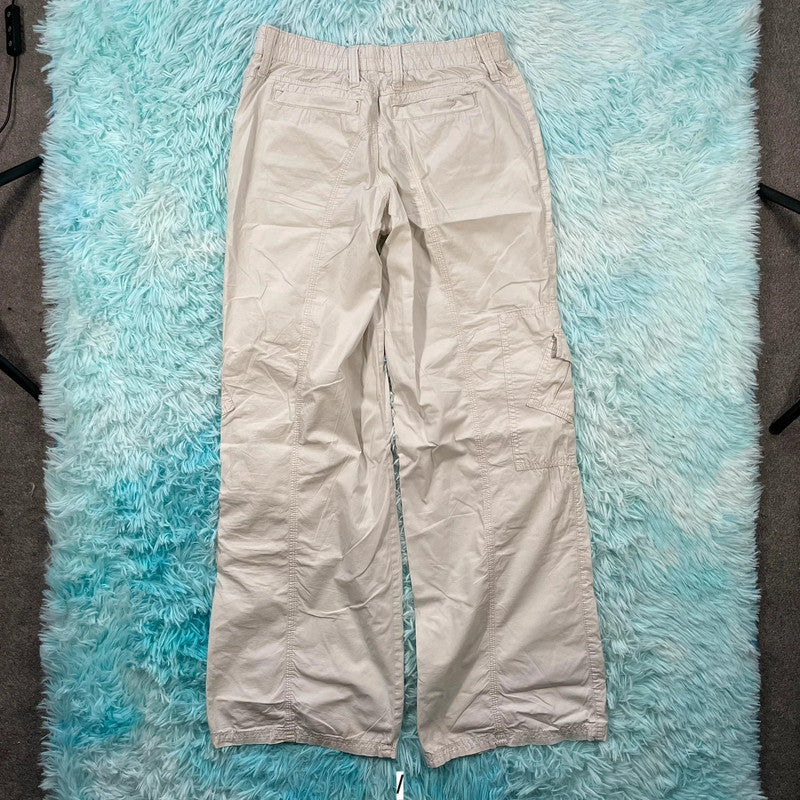 Cream BDG Urban Outfitters Flared Y2K cargo Trousers - Small