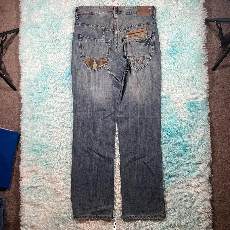 Vintage Y2K Eto Jeans Army Camo Pattern - 34W 32L