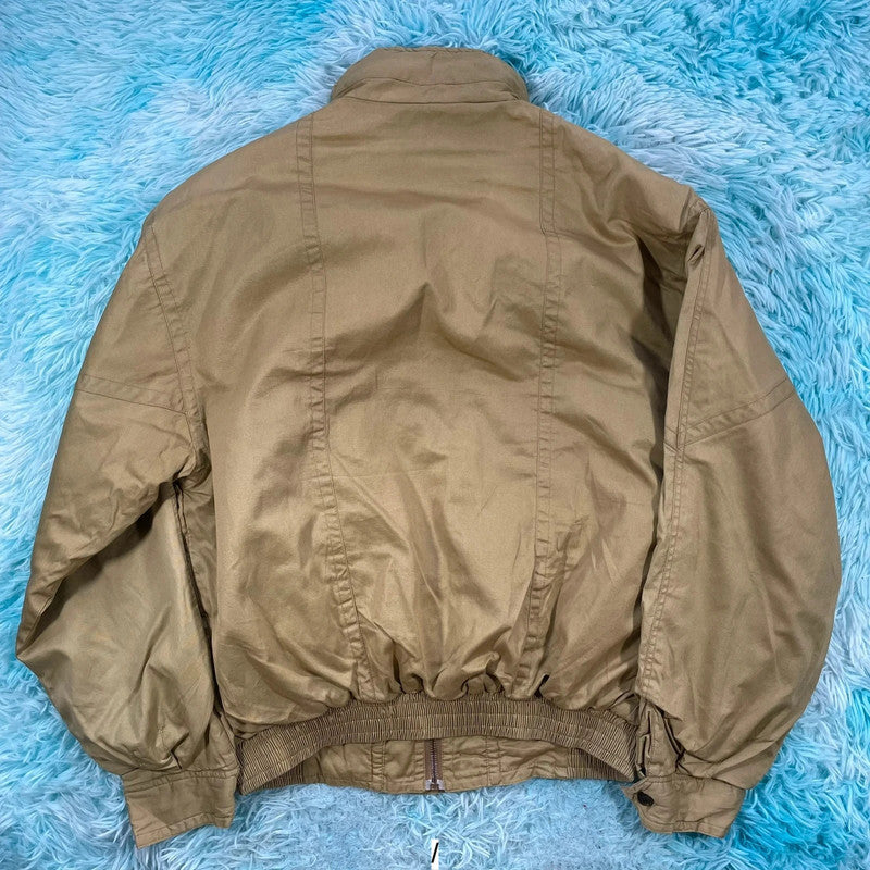 Vintage 90s Khaki Marine Bomber Jacket - Small