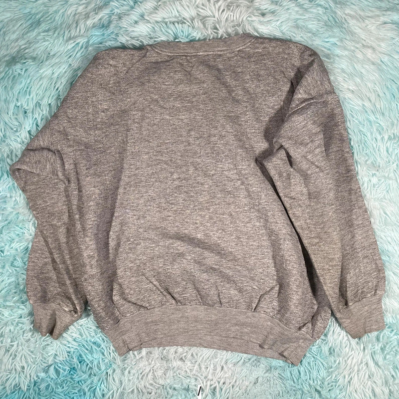 Vintage 80s Grey Adidas Graphic Sweatshirt - Large