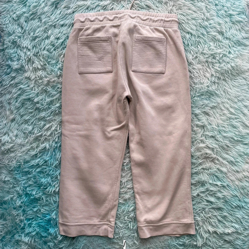 Cream White Burberry Tracksuit Bottoms - Large