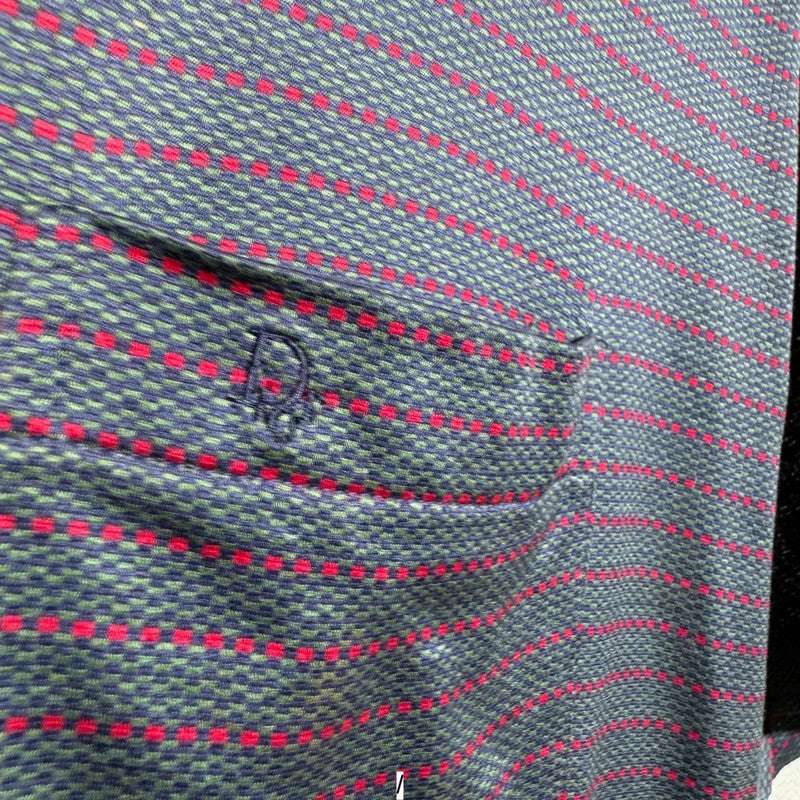 Vintage 80s Patterned Christian Dior Polo Shirt - Medium