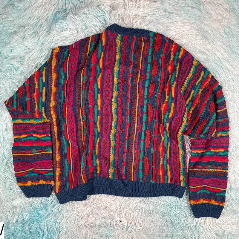 Multicoloured 3D Knit Urban Outfitters Knitted Jumper - Small