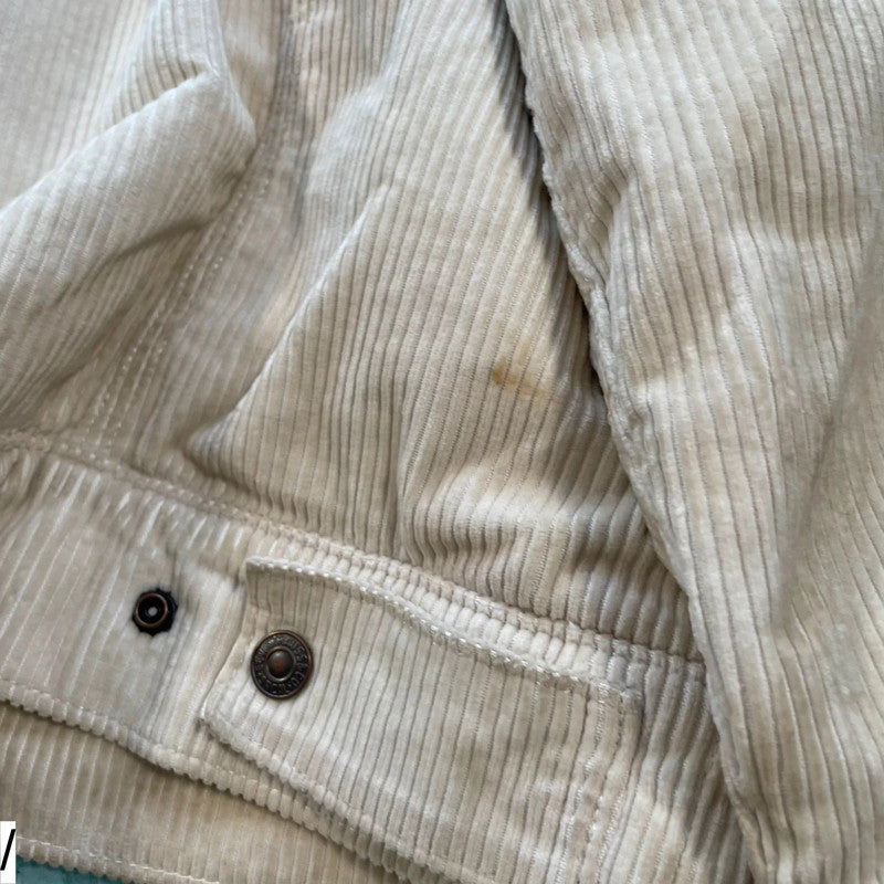 Cream Levi’s Corduroy Sherpa Trucker Jacket - Large