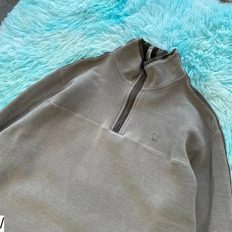 Vintage Grey FatFace 1/4 Sweatshirt Heavyweight - Medium