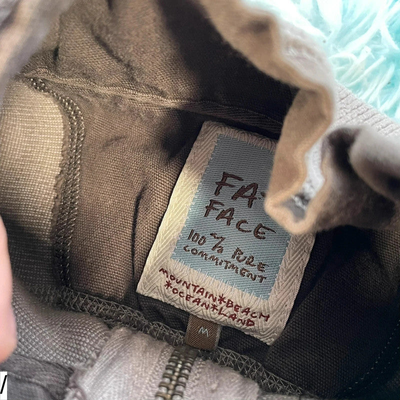 Vintage Grey FatFace 1/4 Sweatshirt Heavyweight - Medium