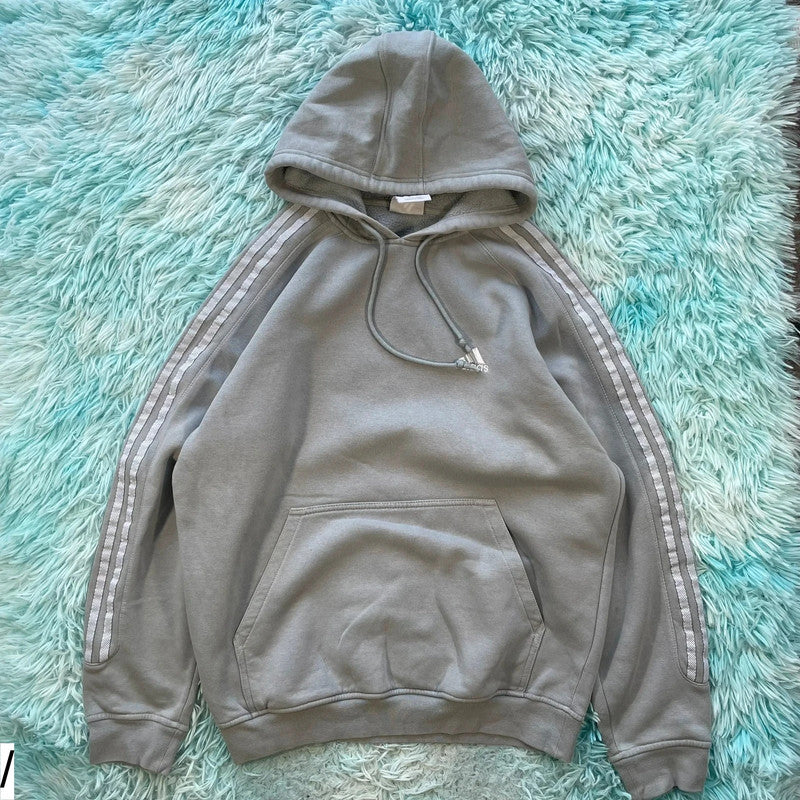 Vintage Sky Blue Adidas Hoodie Plain - Medium