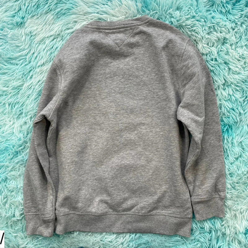 Grey Tommy Hilfiger Sweatshirt Spellout - Large