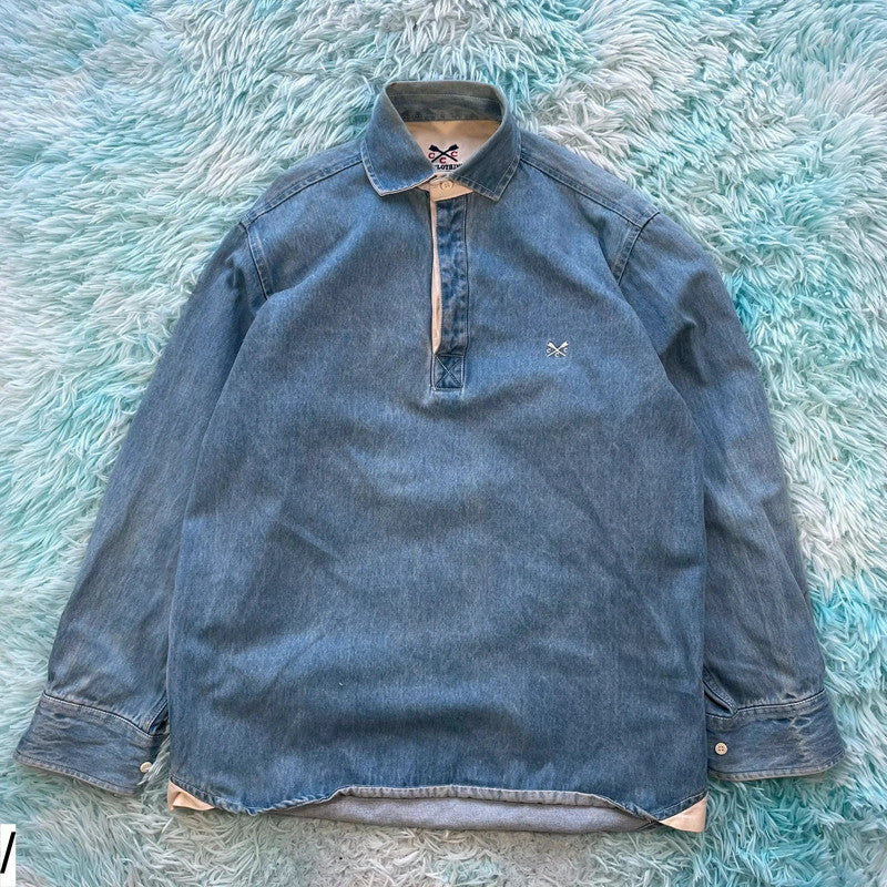 Vintage Crew Clothing Denim Polo Shirt - Small