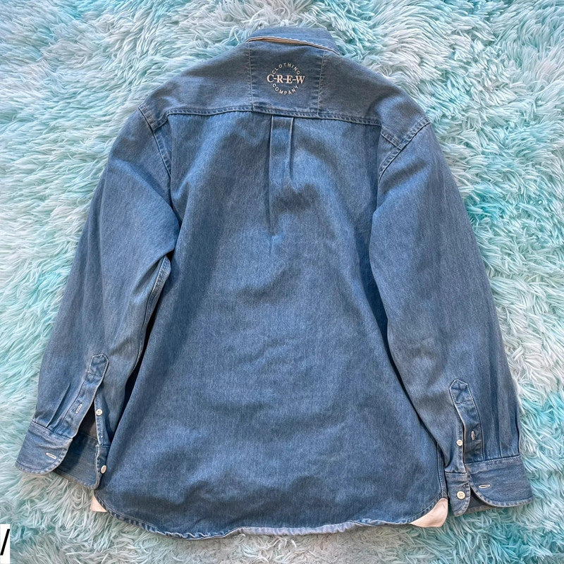 Vintage Crew Clothing Denim Polo Shirt - Small