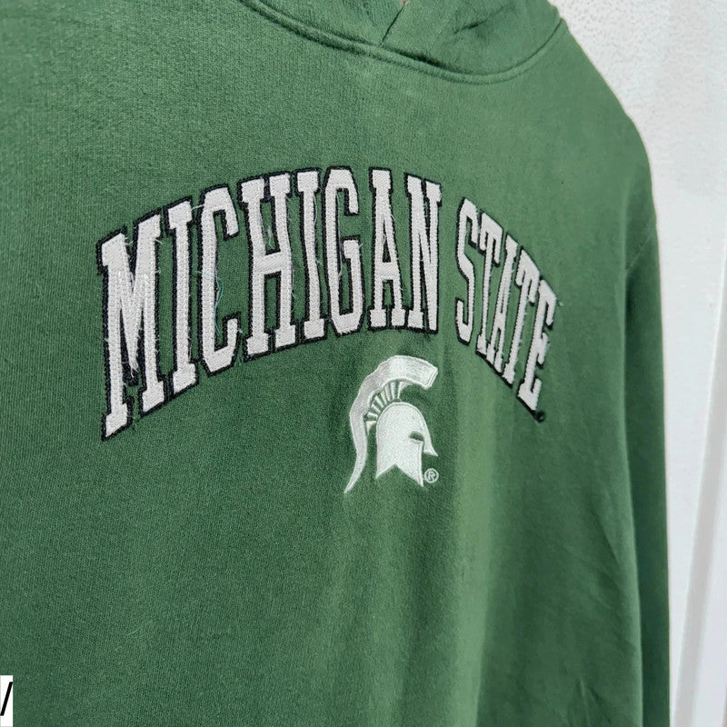 Vintage Green Michigan State Spartans Hoodie - Small