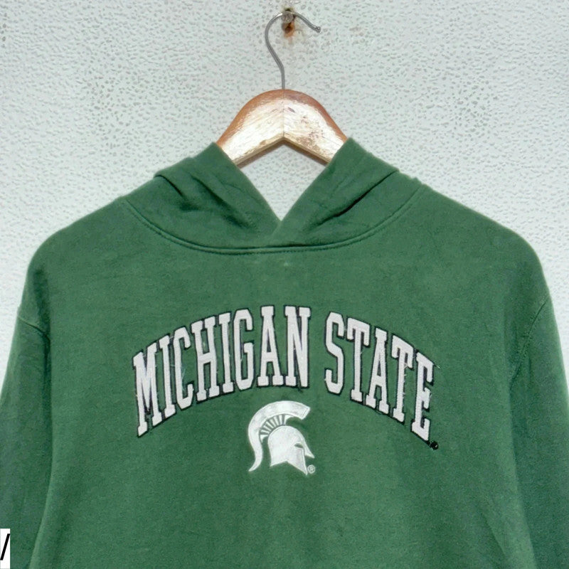 Vintage Green Michigan State Spartans Hoodie - Small