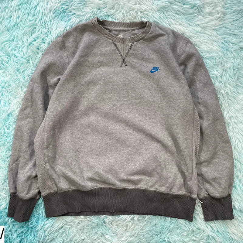 Grey Nike Sweatshirt Plain - XL