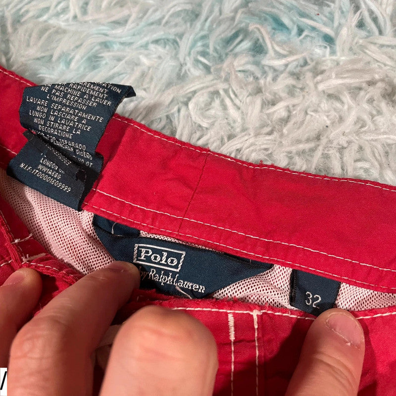 Red Polo Ralph Lauren Swim Shorts - 32W M