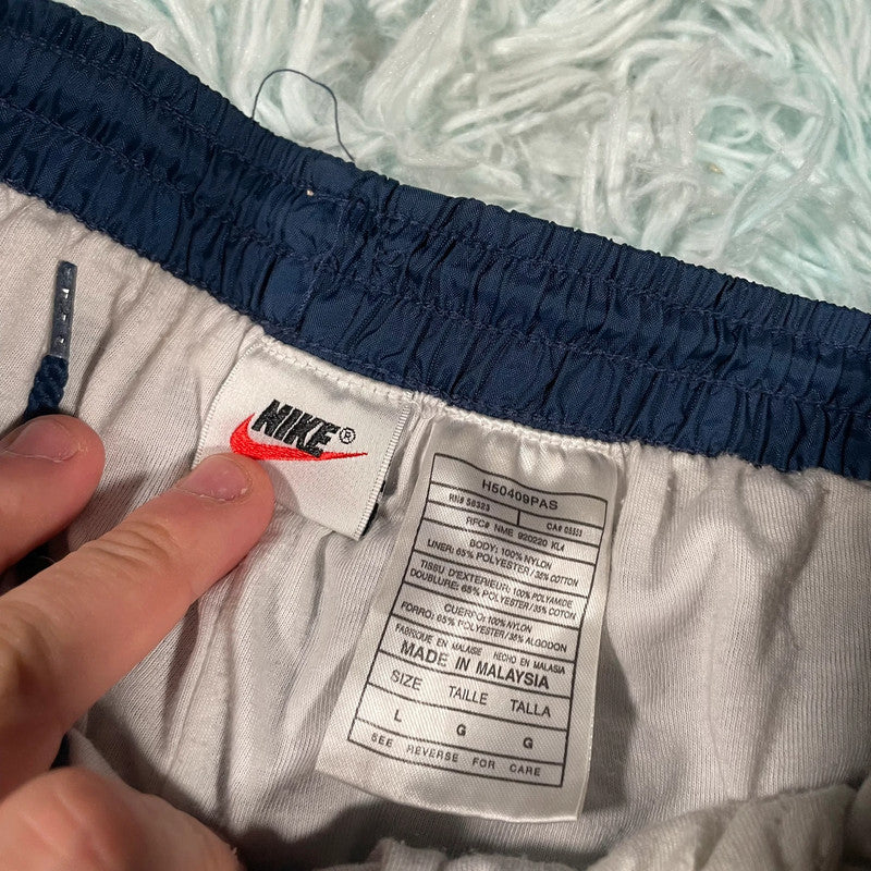 Vintage 90s Navy Nike Tracksuit Bottoms Shell Pants - Large