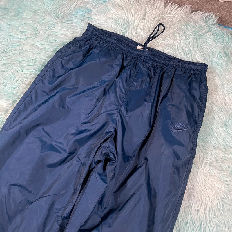 Vintage 90s Navy Nike Tracksuit Bottoms Shell Pants - Large