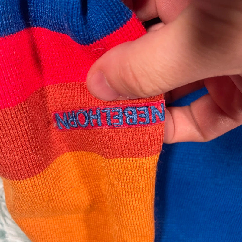 Vintage 70s Blue & Red German Sweatshirt - Large