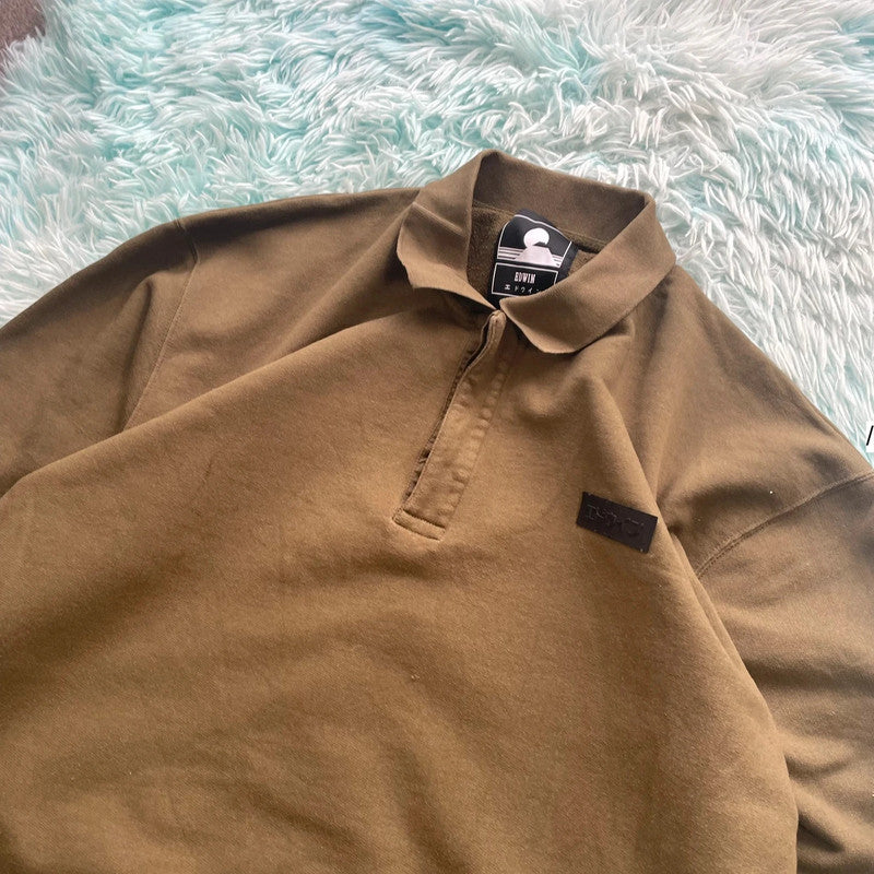 Khaki Edwin Collared Sweatshirt - XL