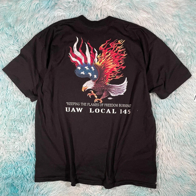Vintage 90s Black Florida Eagle T Shirt - XL