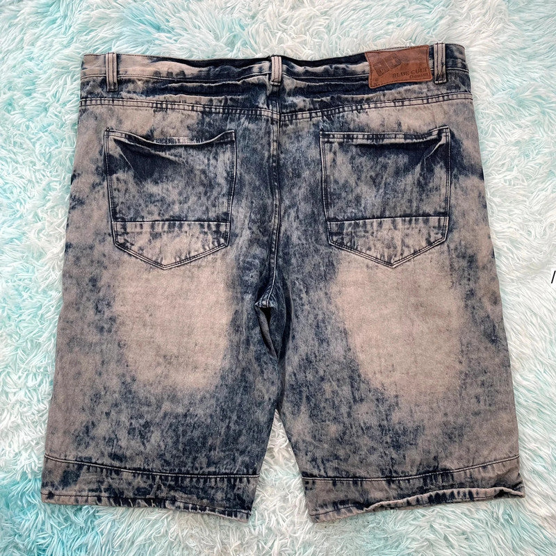 Vintage Bleach Dyed Jean Shorts Jorts - 46W