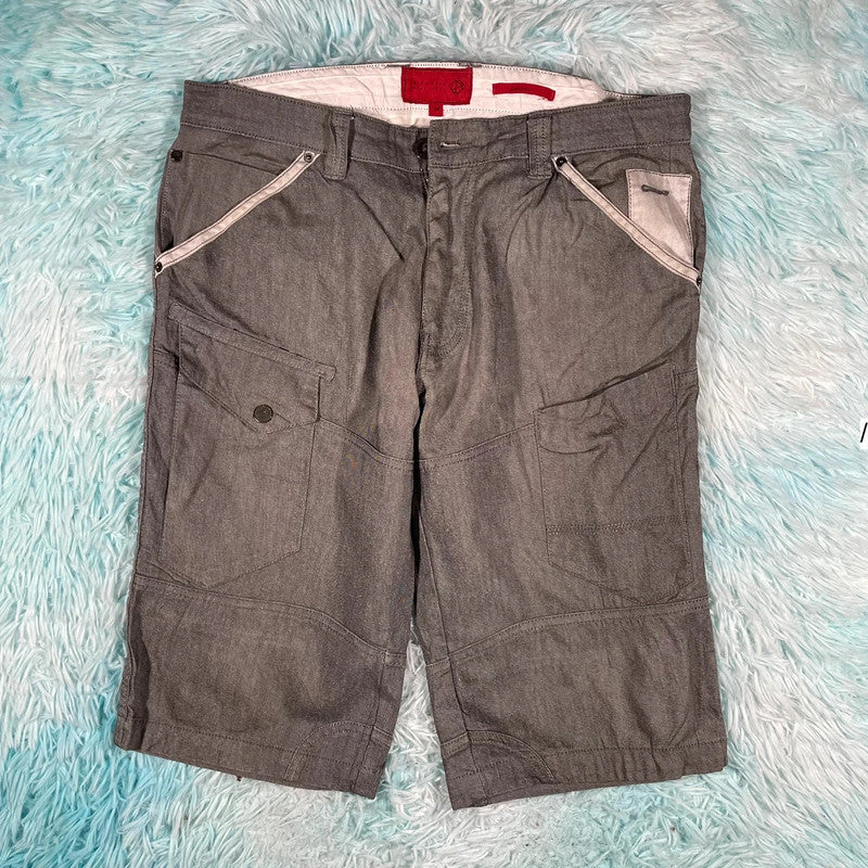 Vintage Grey Denim Jean Shorts Jorts - 34W