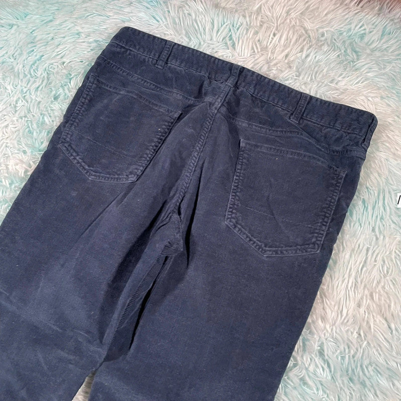 Navy Spoke Corduory Trousers - 37W 32L