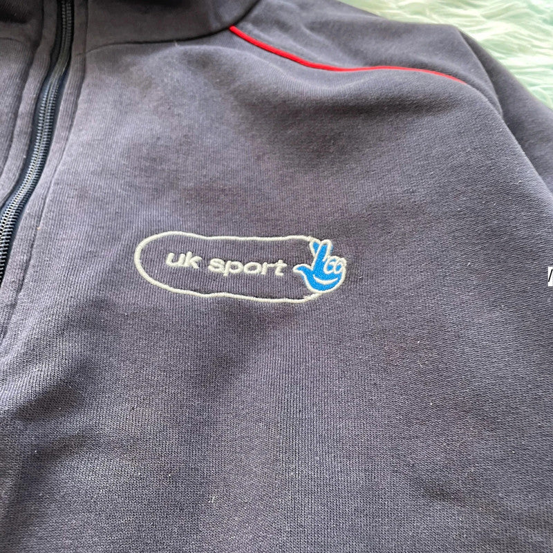 Vintage 90s Navy UK Sport 1/4 Zip Sweatshirt - Medium