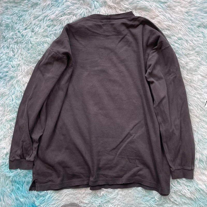 Vintage 00s Dark Grey Reebok Mock Neck Sweatshirt - XXL