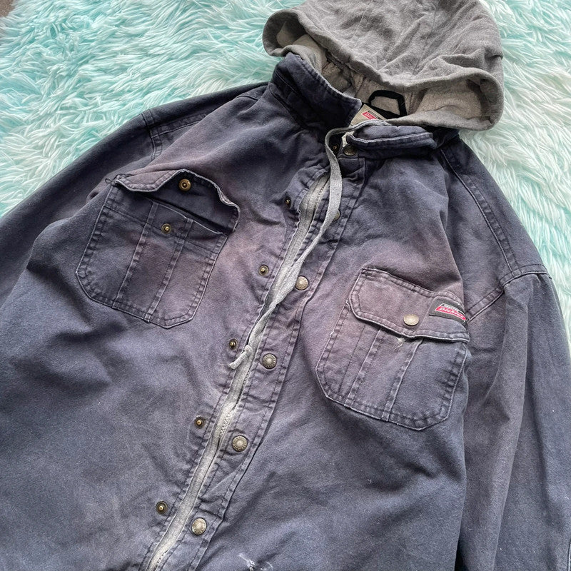Navy Dickies Workwear Jacket Hooded - Large